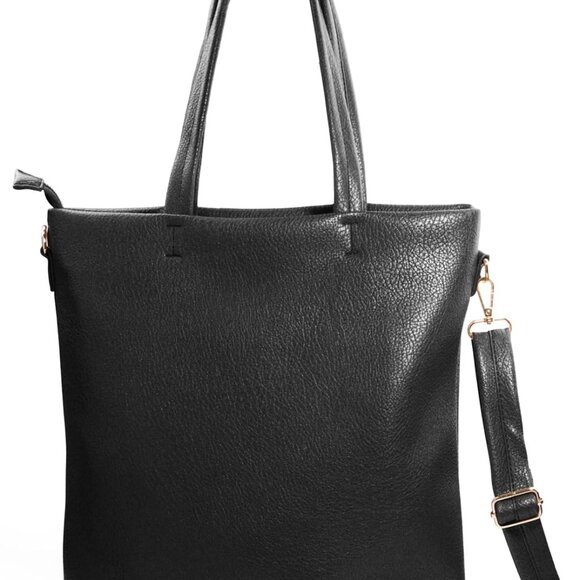 Women's Vegan Leather Tote Bag with Removable Shoulder Strap Large Capacity - Picture 1 of 7